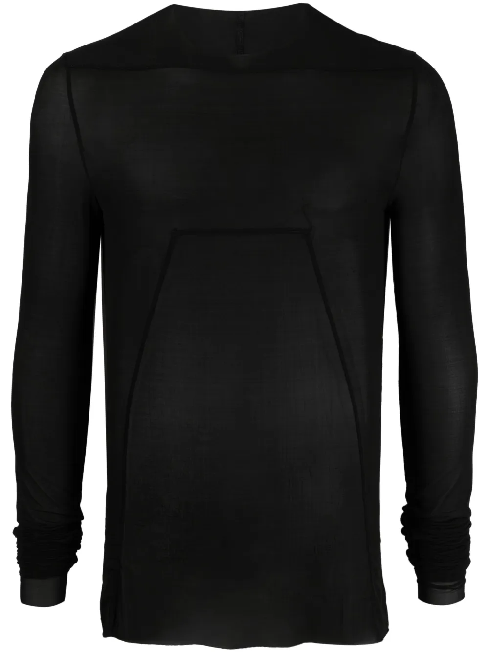 Rick Owens Edfu sheer long-sleeve top - Black