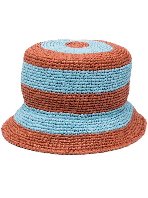 La DoubleJ horizontal-stripe print bucket hat