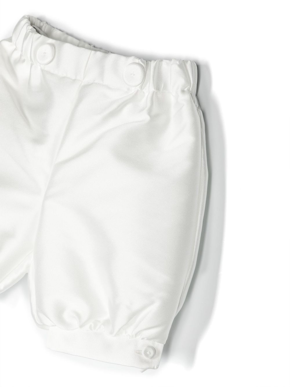 Shop La Stupenderia Buttoned-cuffs Cotton-linen Shorts In White