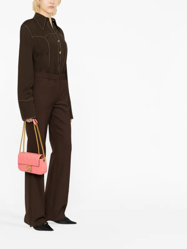 FENDI Medium Baguette Chain Shoulder Bag | Pink | FARFETCH