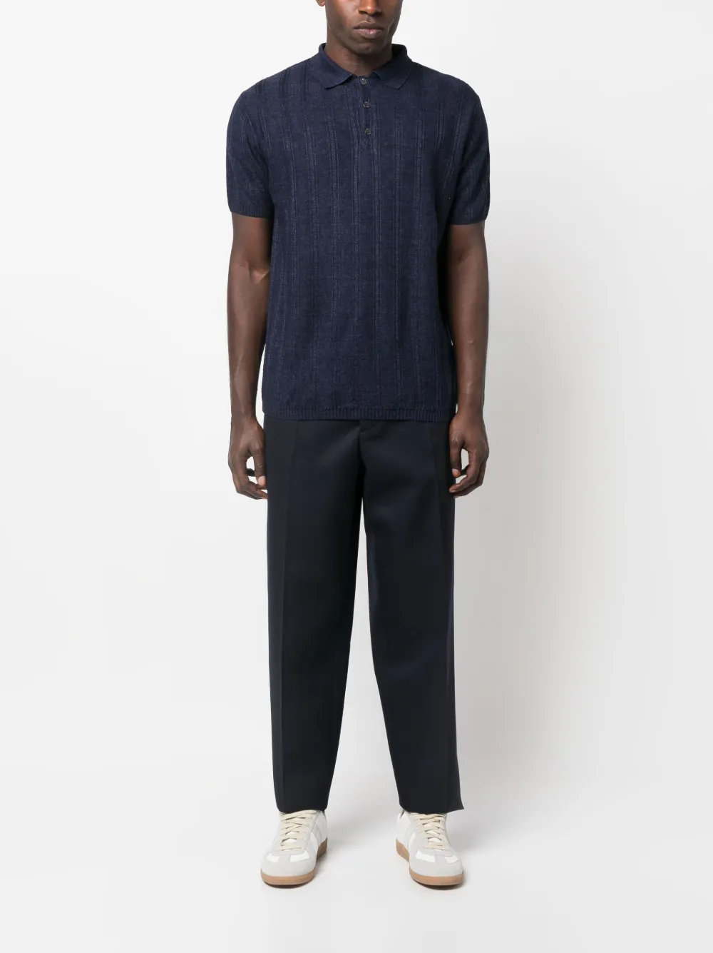 ASPESI Linnen poloshirt - Blauw