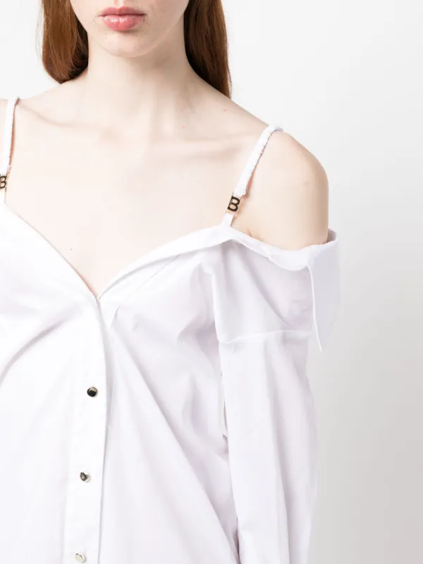 Blugirl オフショルダー シャツドレス | ホワイト | FARFETCH JP