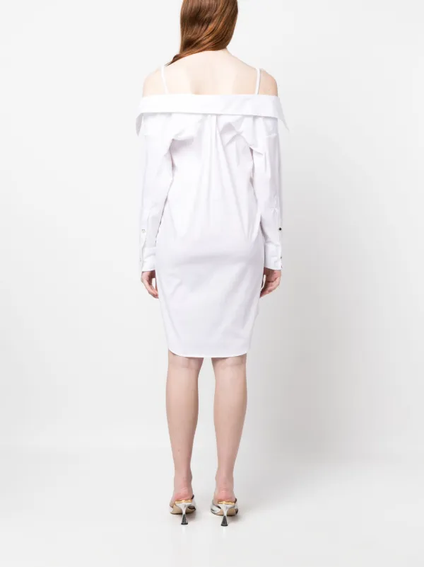 Blugirl ワンピース♡オフショルダー 40 Blugirl オフショルダー シャツドレス | ホワイト | FARFETCH JP