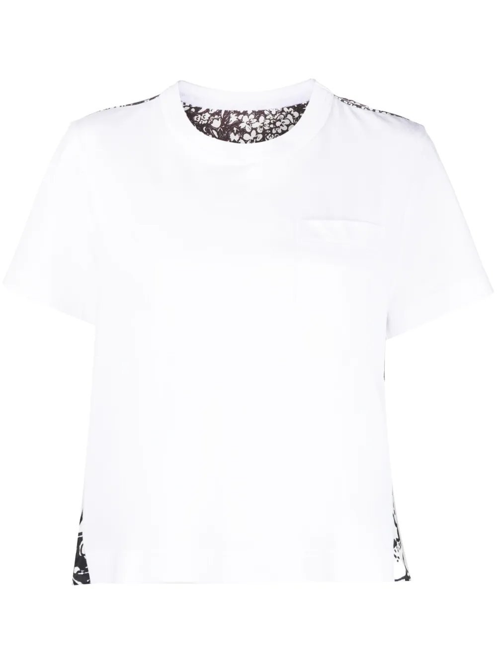 sacai floral-print crew-neck T-shirt - White