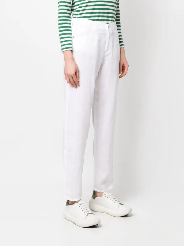 Emporio Armani Linen pants with stitching on the legs