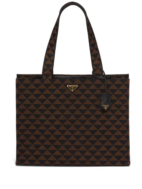 Prada Large Symbole geometric-print tote