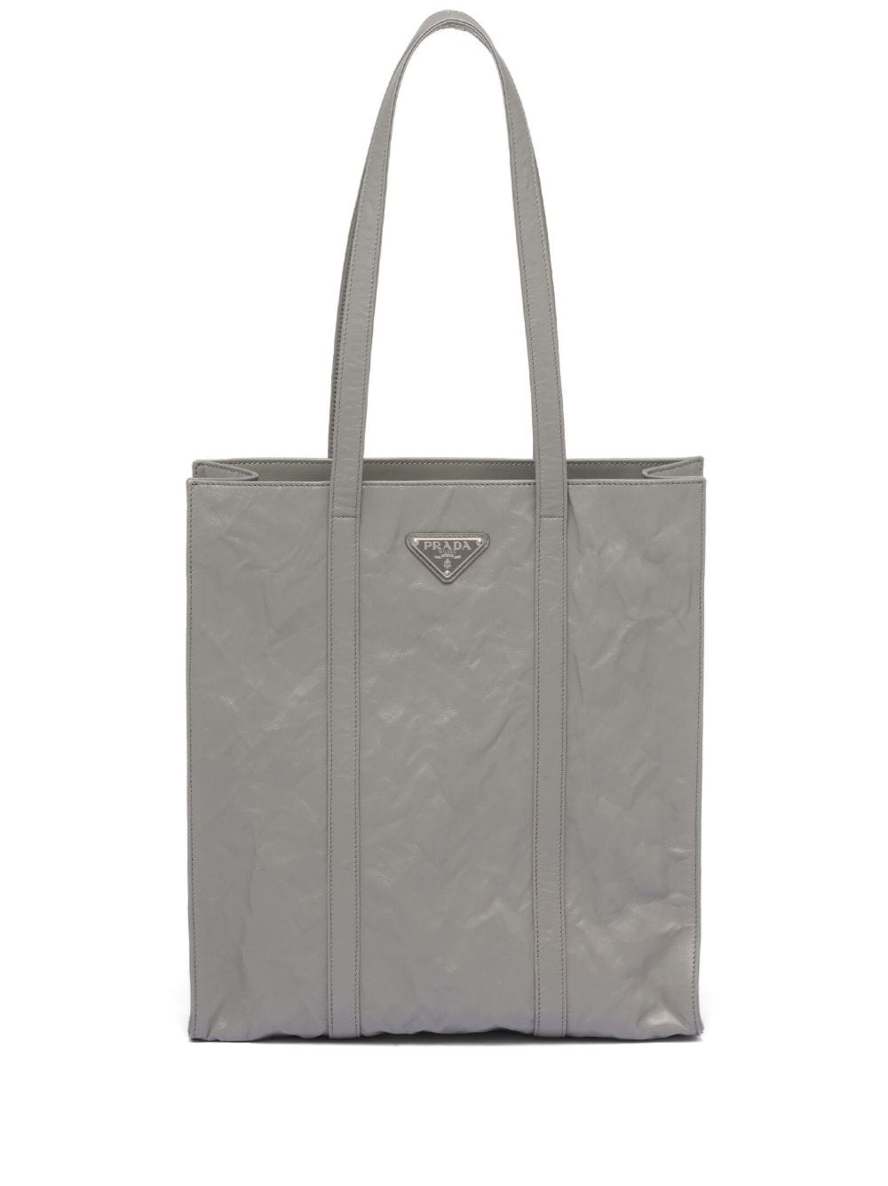 Prada Nappa-leather Tote Bag In Grey