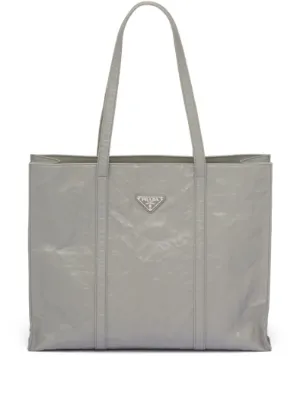 Prada レザー ハンドバッグ | グレー | FARFETCH JP