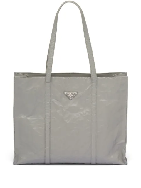 Prada large leather tote bag