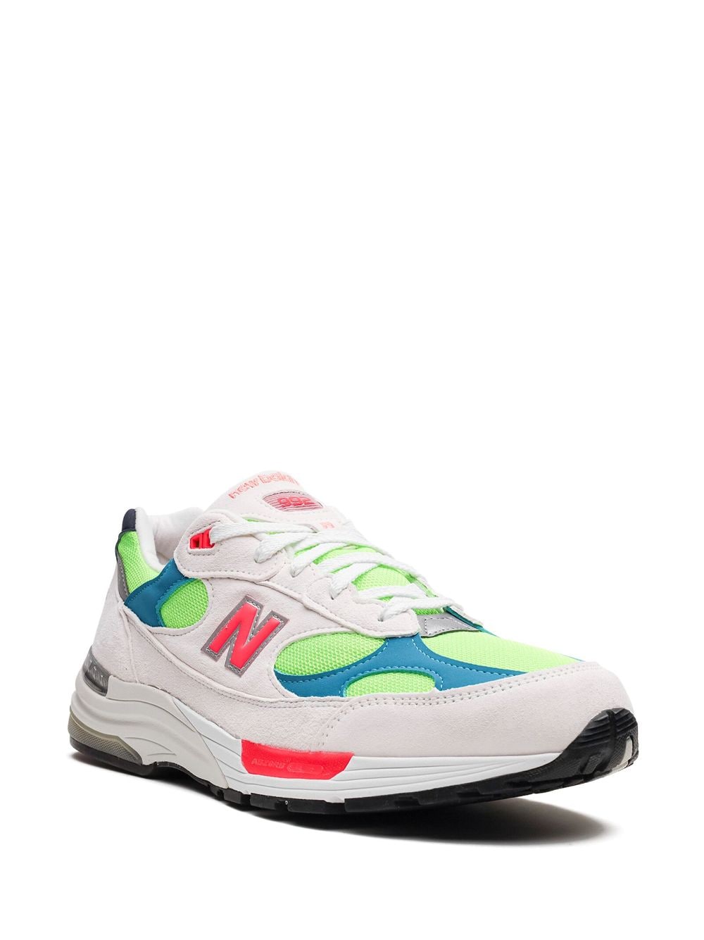 Shop New Balance 992 "white Neon Cyan" Sneakers