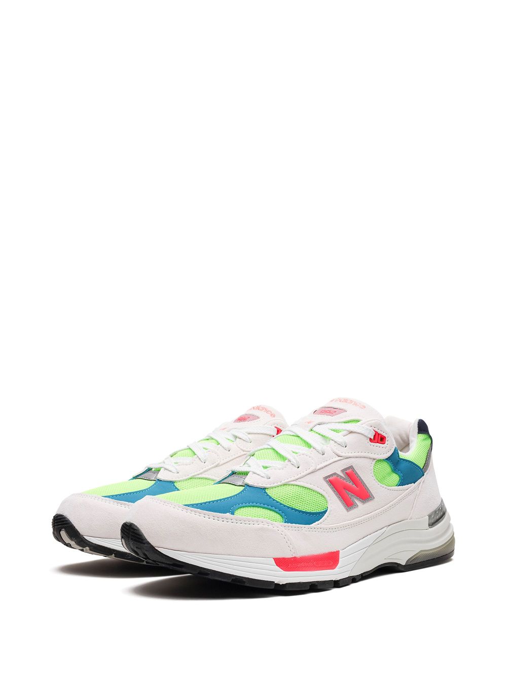 Shop New Balance 992 "white Neon Cyan" Sneakers