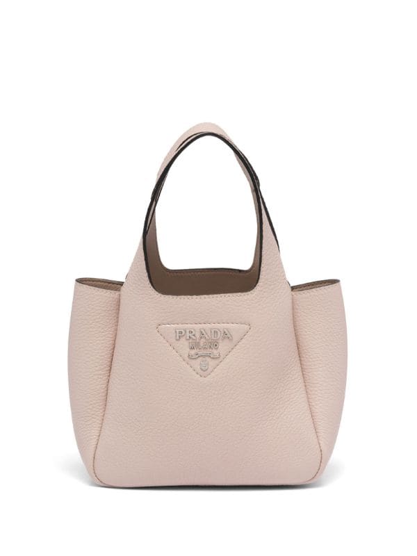 Prada triangle-logo Leather Tote Bag - Farfetch