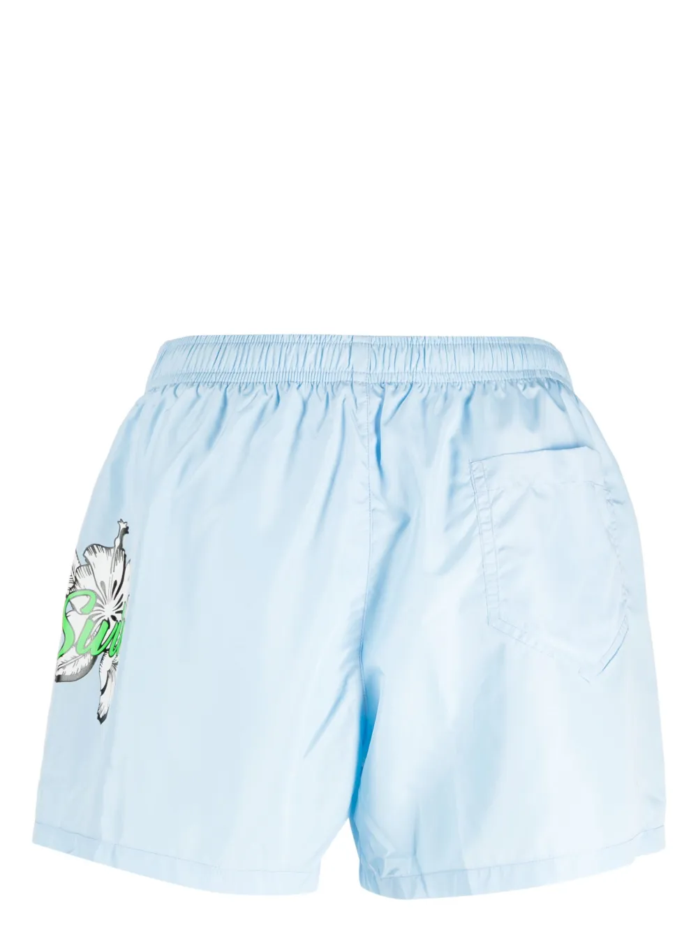 Moschino Zwembroek met logoprint - Blauw