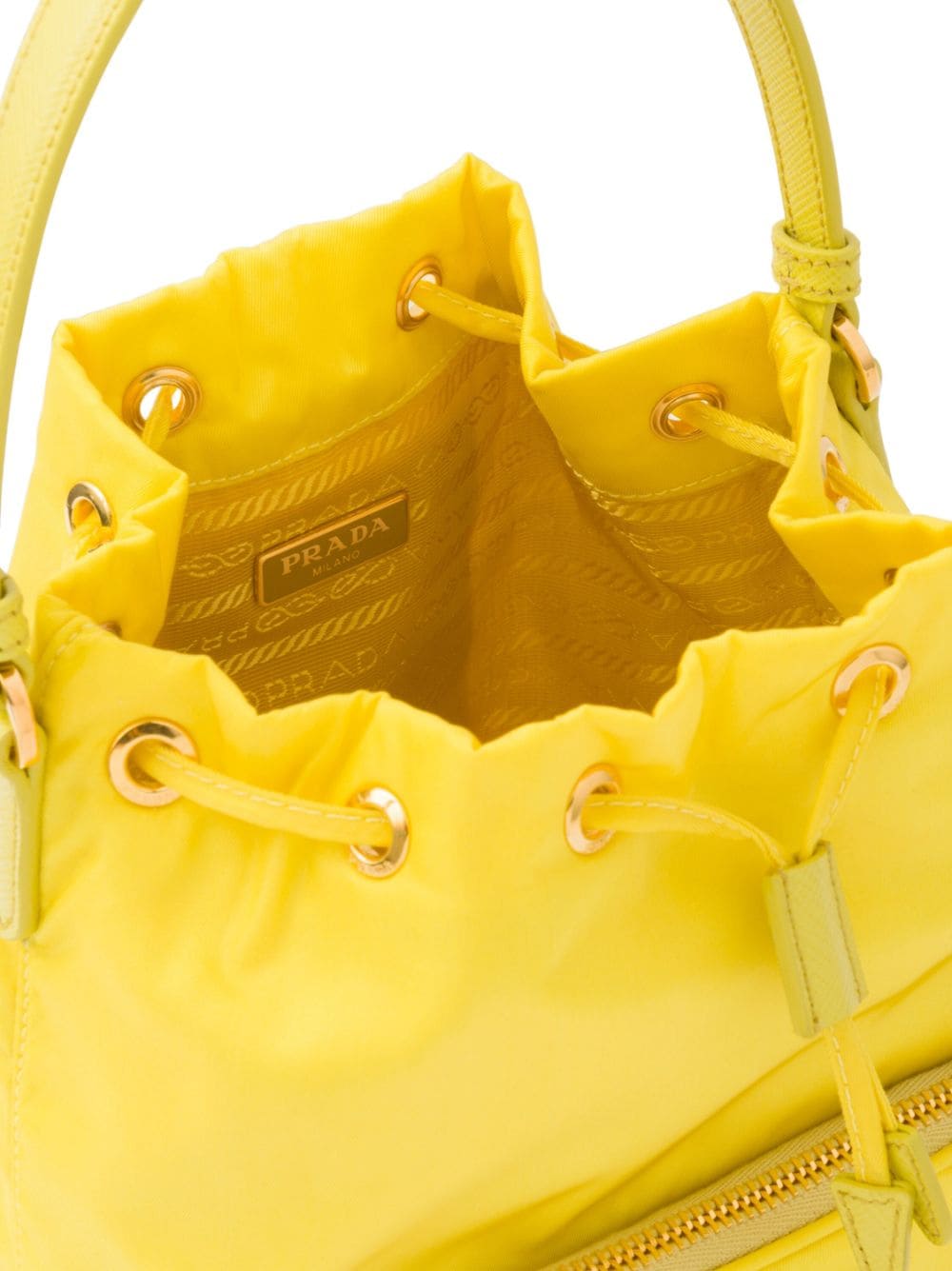 Shop Prada Duet Re-nylon Shoulder Bag In Gelb
