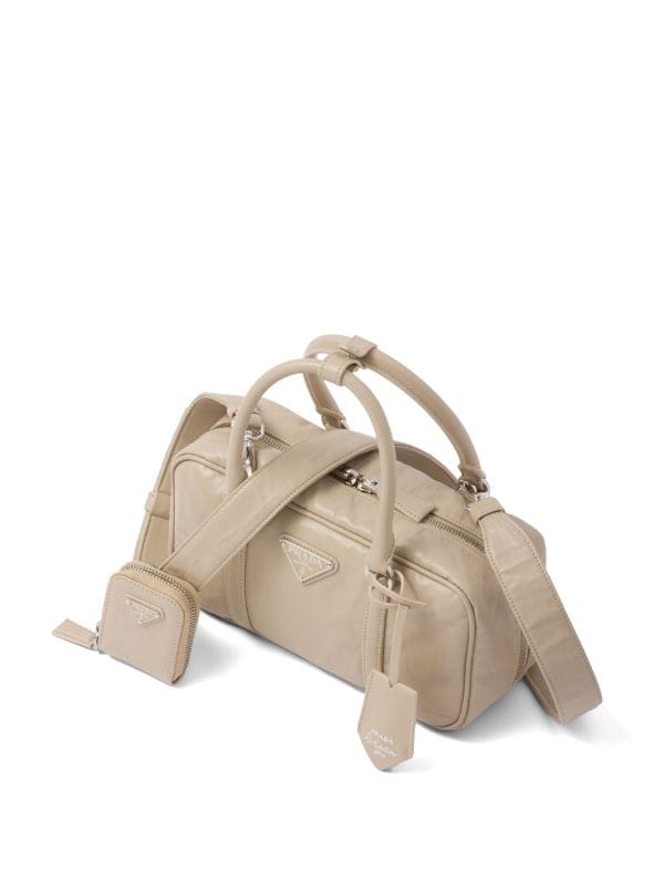 Prada Small Antique Nappa Leather Top Handle Bag, Women, Sage Green