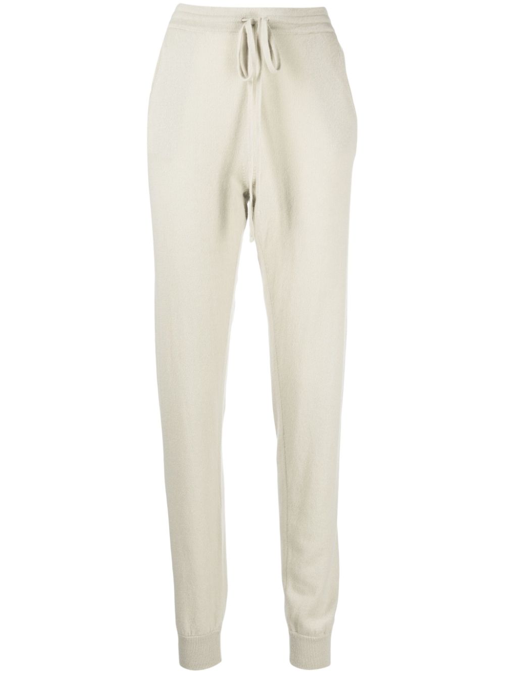 Teddy Cashmere Milano Elasticated-waist Tapered Trousers In Green