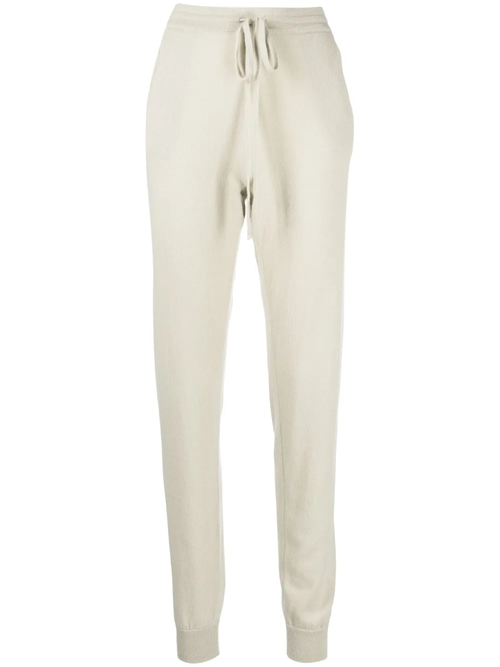 Teddy Cashmere Milano Elasticated-waist Tapered Trousers In Green