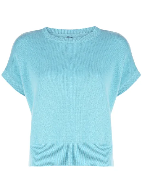 Teddy Cashmere Maglione Genova crop smanicato