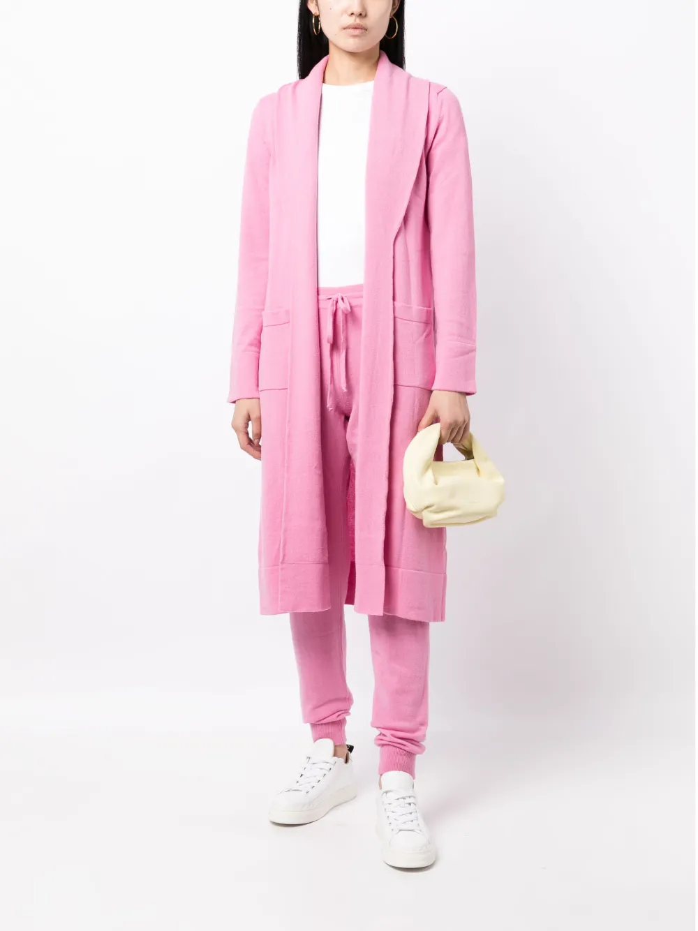 Teddy Cashmere Trainingsbroek met geborduurd logo - Roze