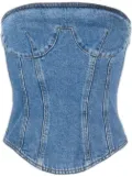 Magda Butrym strapless denim corset top - Blue