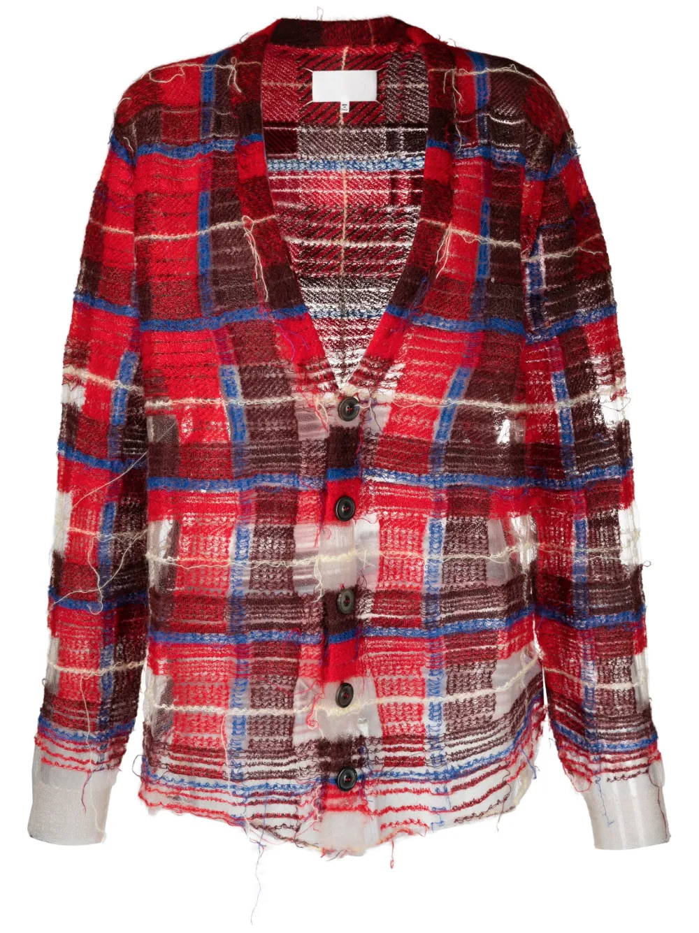 Red check cardigan clearance