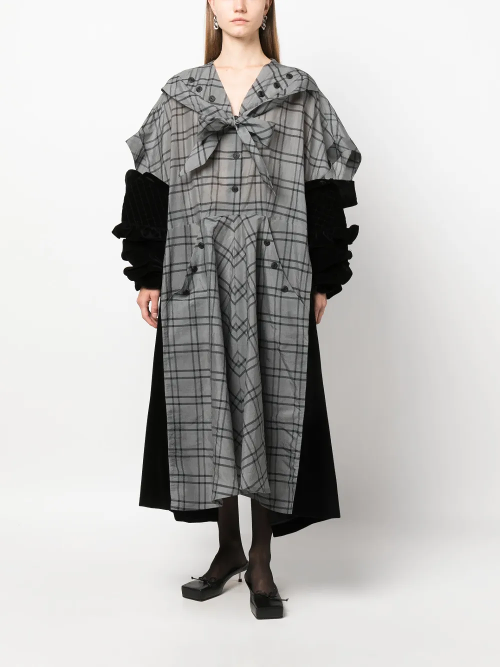 Maison Margiela Geruite jurk - Zwart