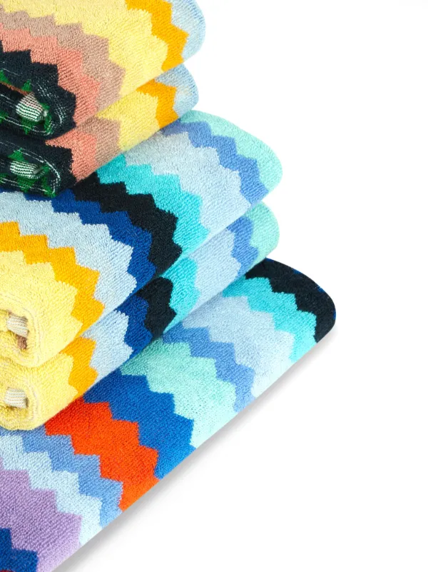 Bright coloured shop towels