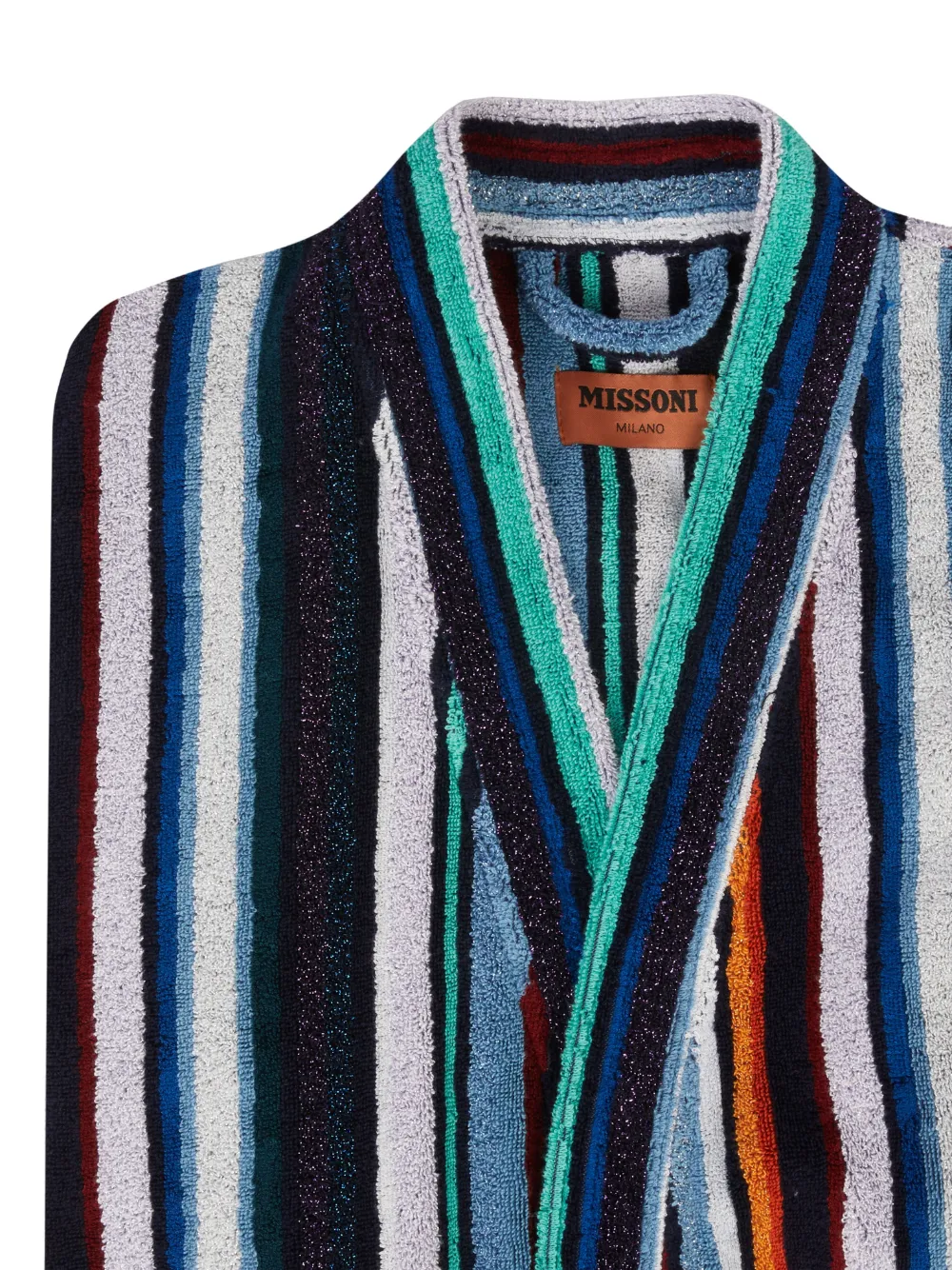 Shop Missoni Stripe-pattern Cotton Bathrobe In Multicolour