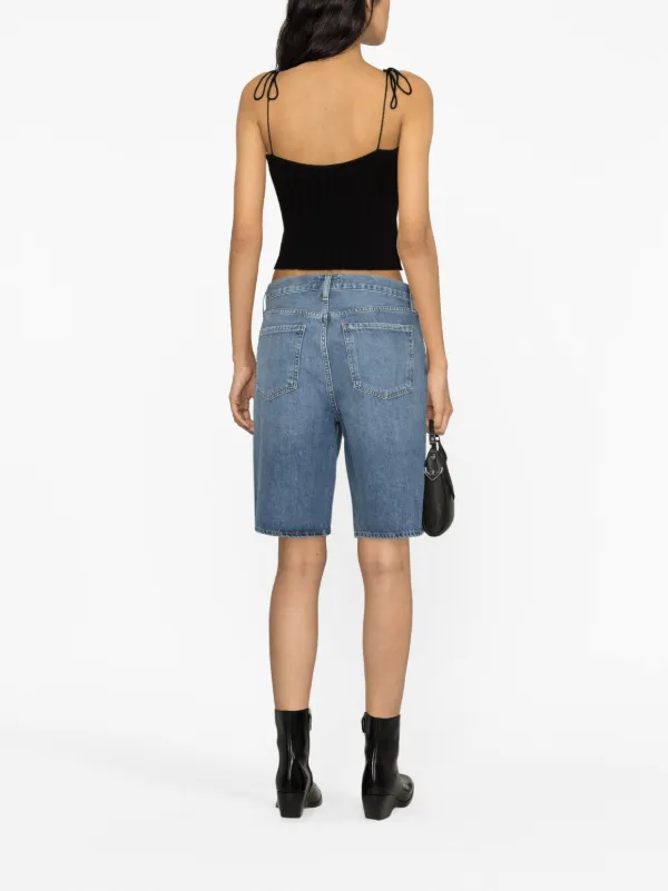 Women's high rise cheap denim bermuda shorts