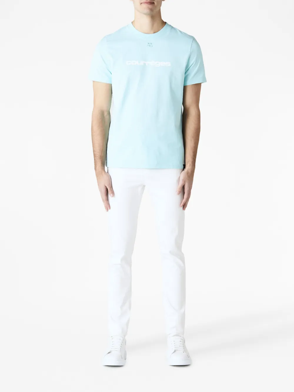 Courrèges T-shirt met logoprint - Blauw