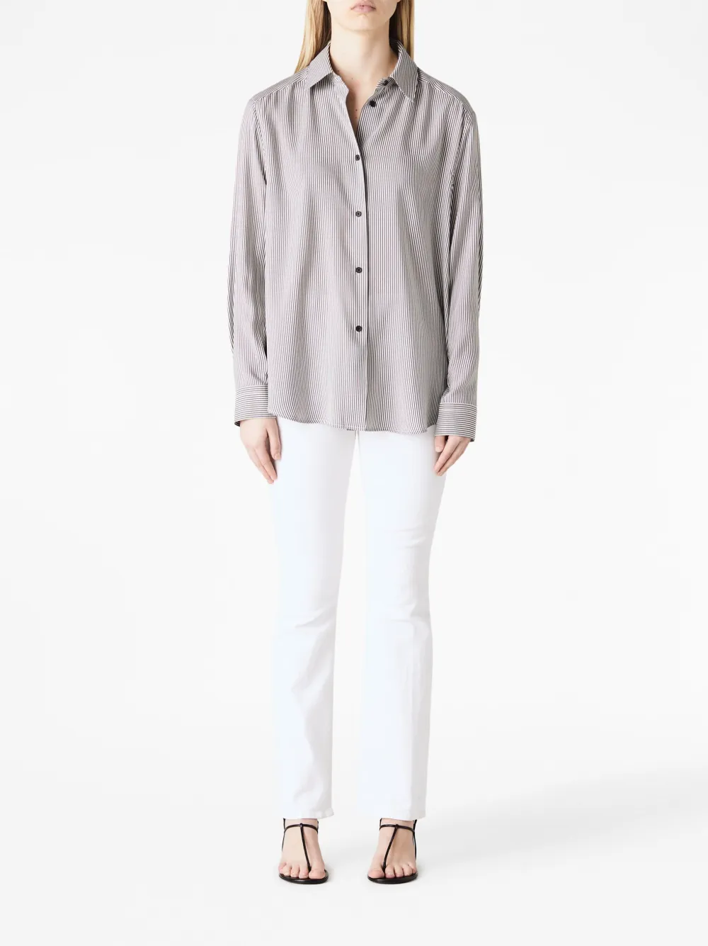 KHAITE Gestreept blouse - Wit