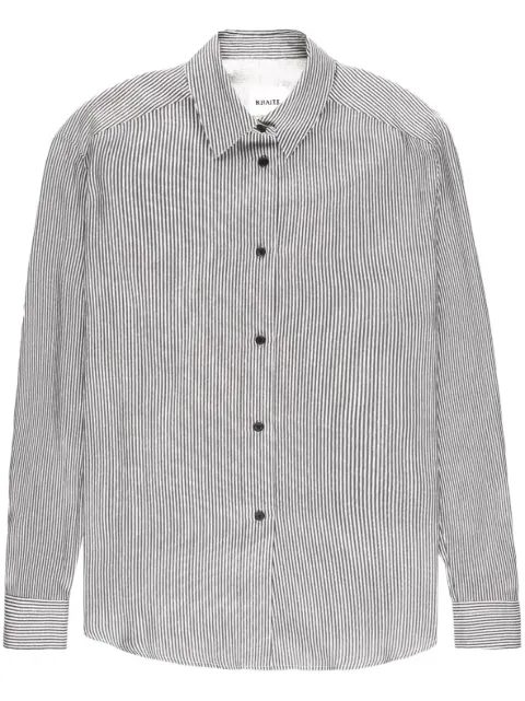 KHAITE Argo striped long-sleeve shirt