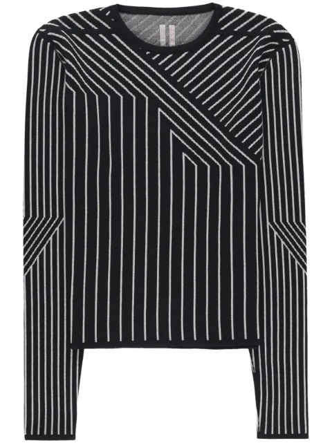 Rick Owens sweat crop en laine à motif géométrique