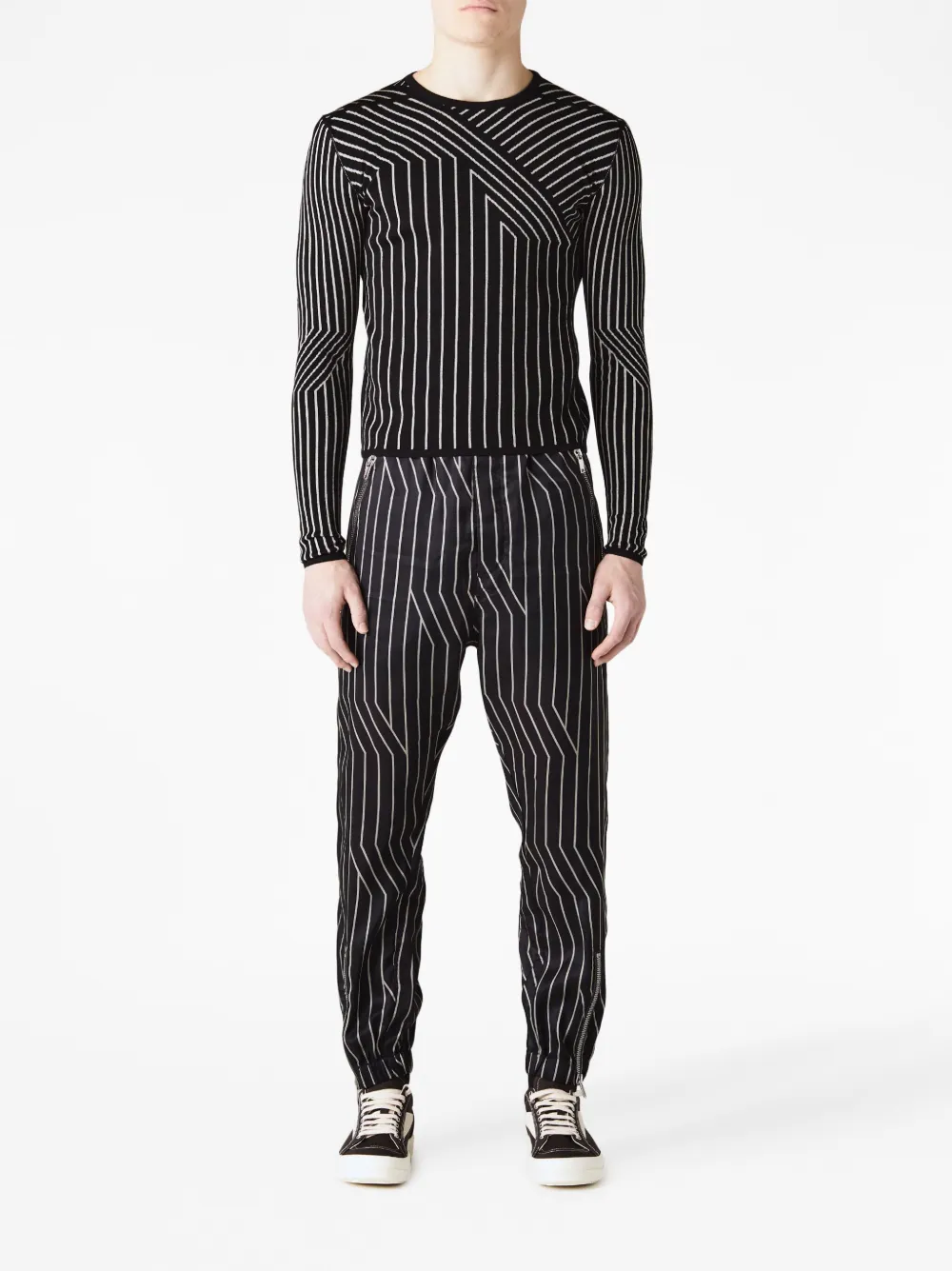 Rick Owens geometric-pattern cropped wool sweatshirt | Sweatshirts | Image 2