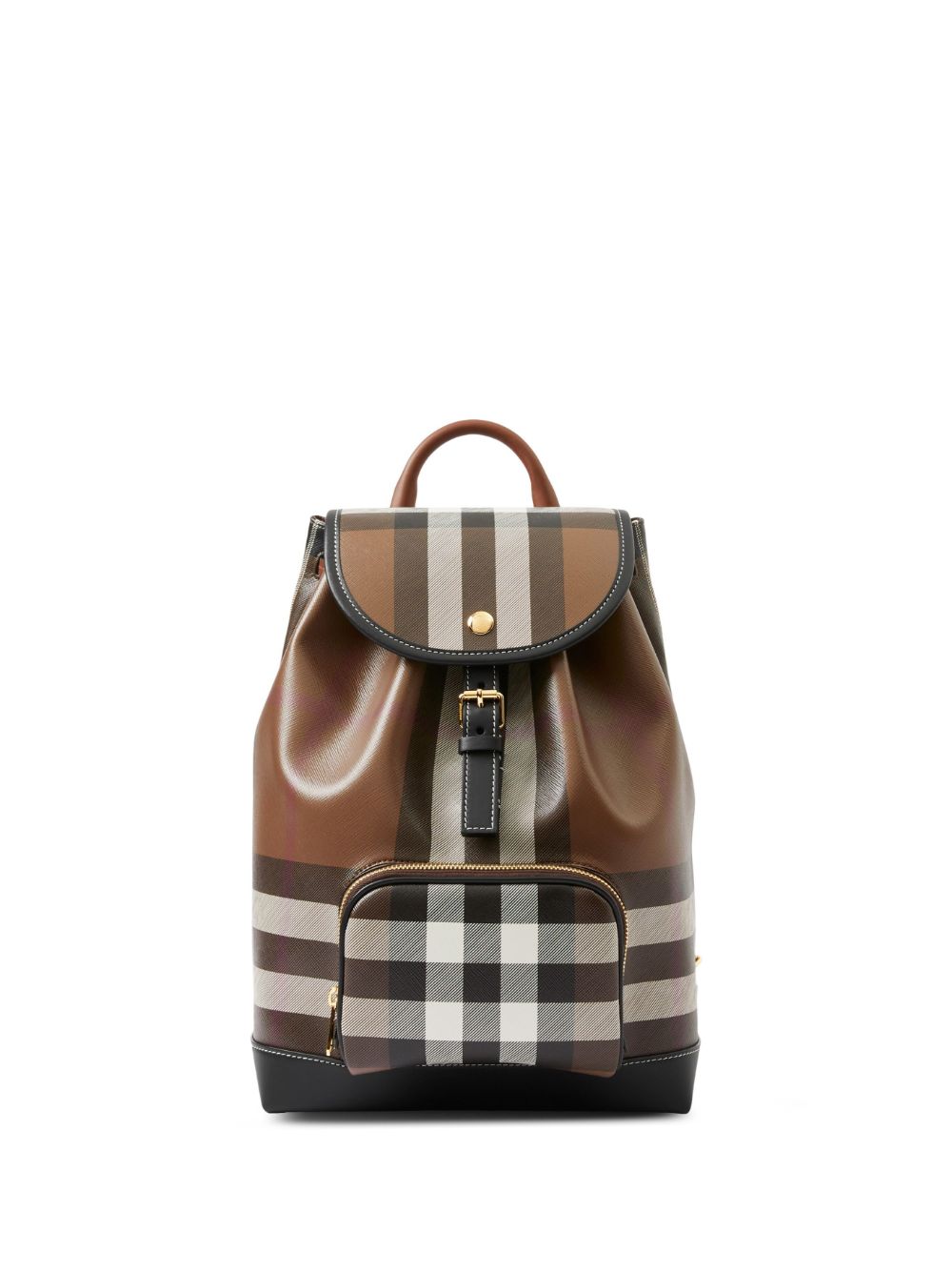Burberry Check-pattern Leather Backpack In Neutrals