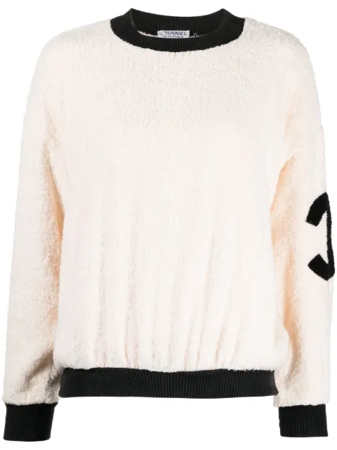 CHANEL Pre-Owned 1990s CC crew-neck fleece sweatshirt