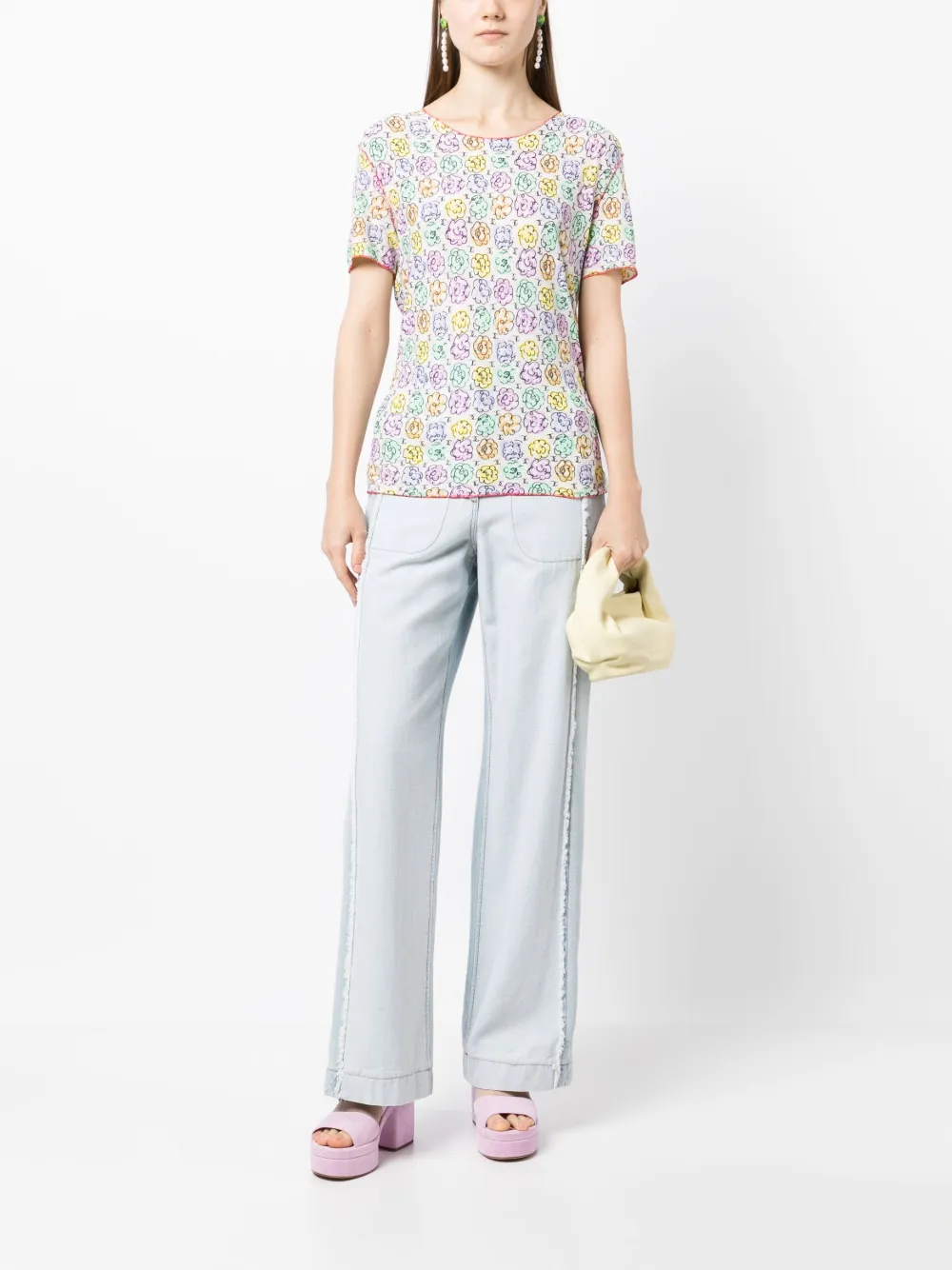 CHANEL Pre-Owned 2000 T-shirt met print - Veelkleurig