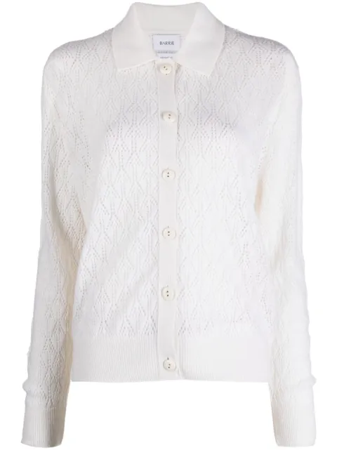 Barrie pointelle-knit cashmere top