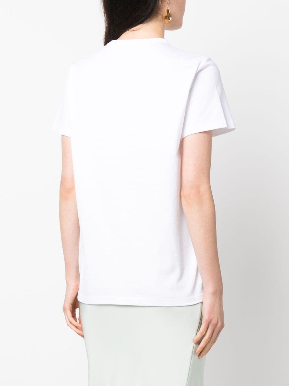 Shop Barrie Floral-motif Patch Cashmere T-shirt In White