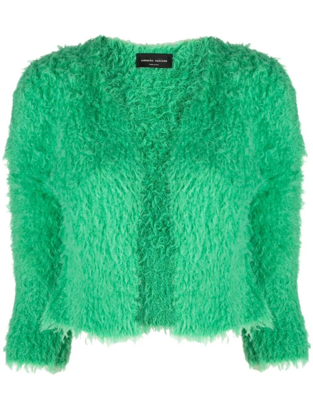 Roberto Collina brushed-knit cropped cardigan - Green