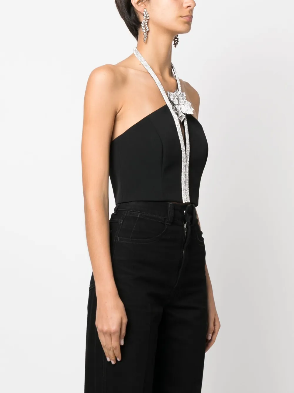 Nué Rose Corset Top In Black 