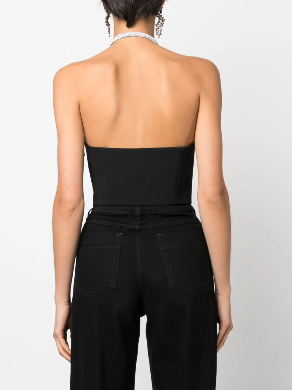 NUÉ RHINESTONE EMBELLISHED STRETCH TOP