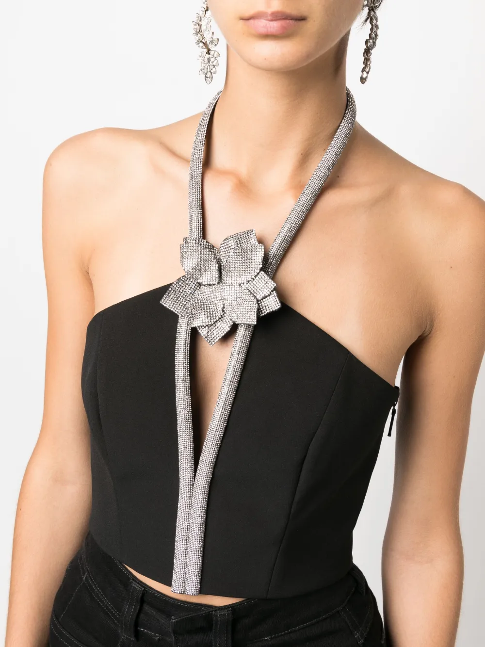 NUÉ RHINESTONE EMBELLISHED STRETCH TOP