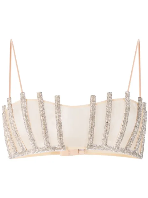 Nuè Lotus rhinestone-embellished bralette