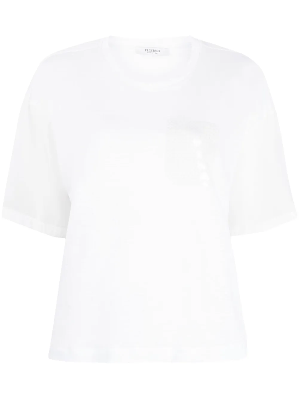 Peserico sequin-embellished cotton-silk T-shirt - White