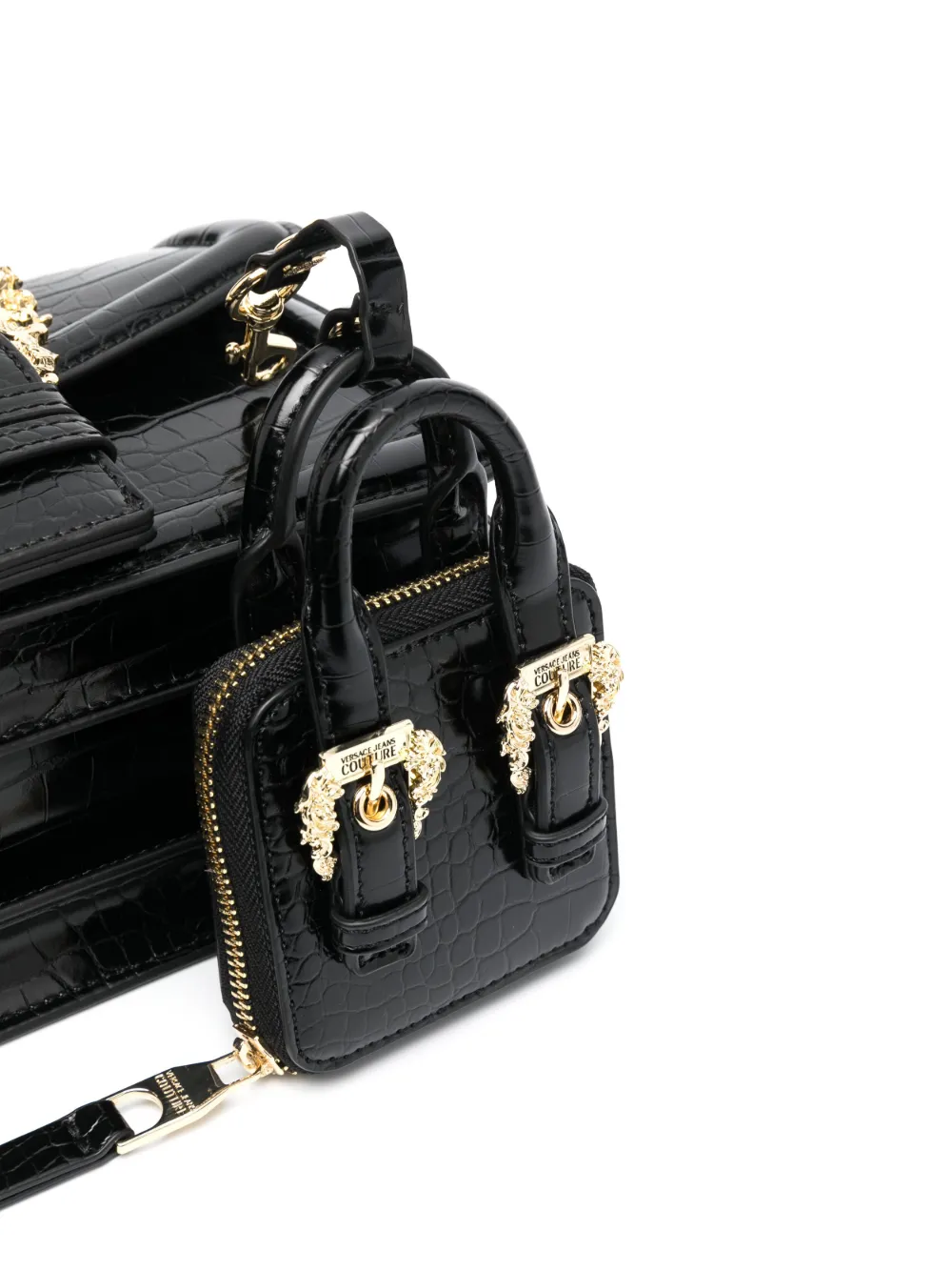 Versace Jeans Couture Embossed crocodileeffect Shoulder Bag Farfetch