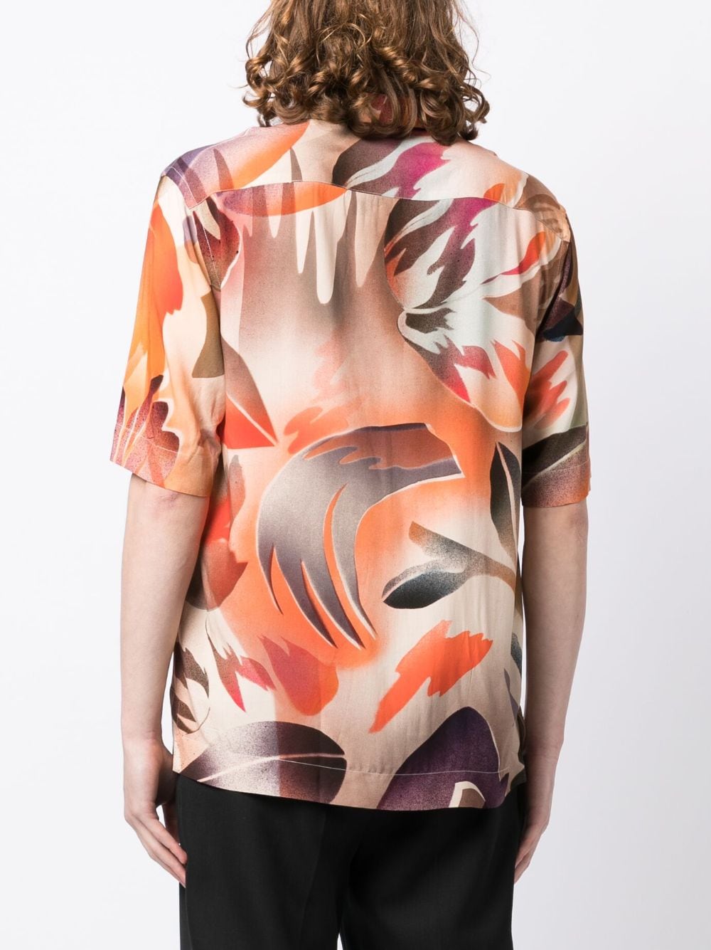 Shop Paul Smith Abstract-print Short-sleeved Shirt In Orange