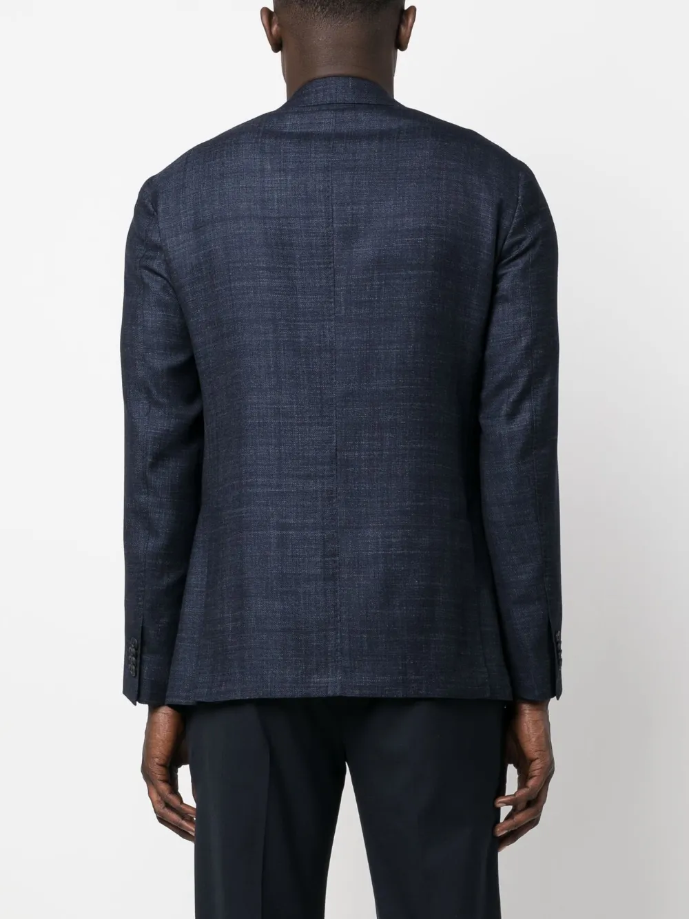Corneliani Single-breasted Chambray Blazer In Blau