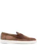 Santoni penny suede loafers - Brown
