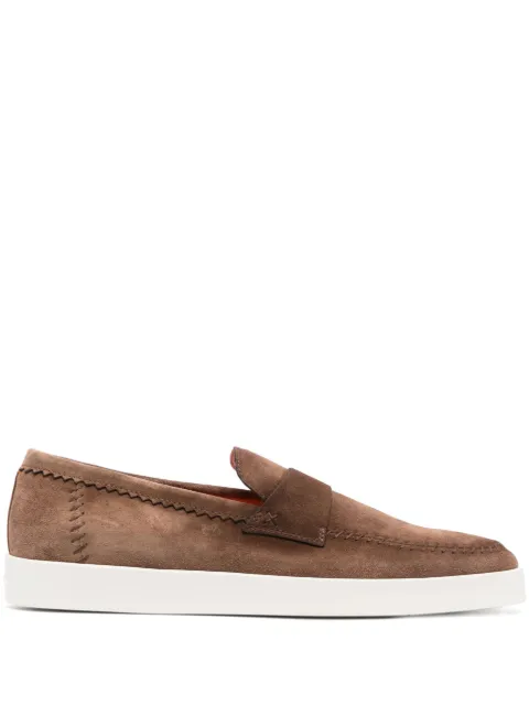 Santoni penny suede loafers